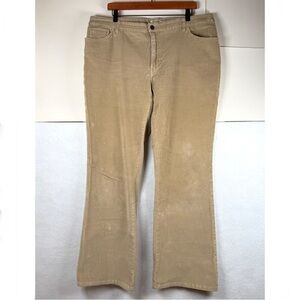 Vtg 90s St Johns Bay Khaki Tan Stretch Corduroy Wide Leg Pants Womens Sz 16 Y2K
